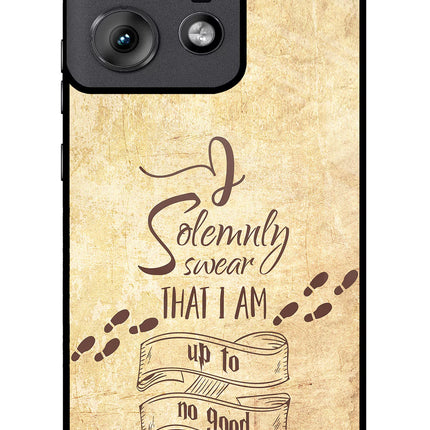 I Solemnly swear that i up to no good Moto Edge 50 Pro 5G Glass Case Back Cover by Casekaro