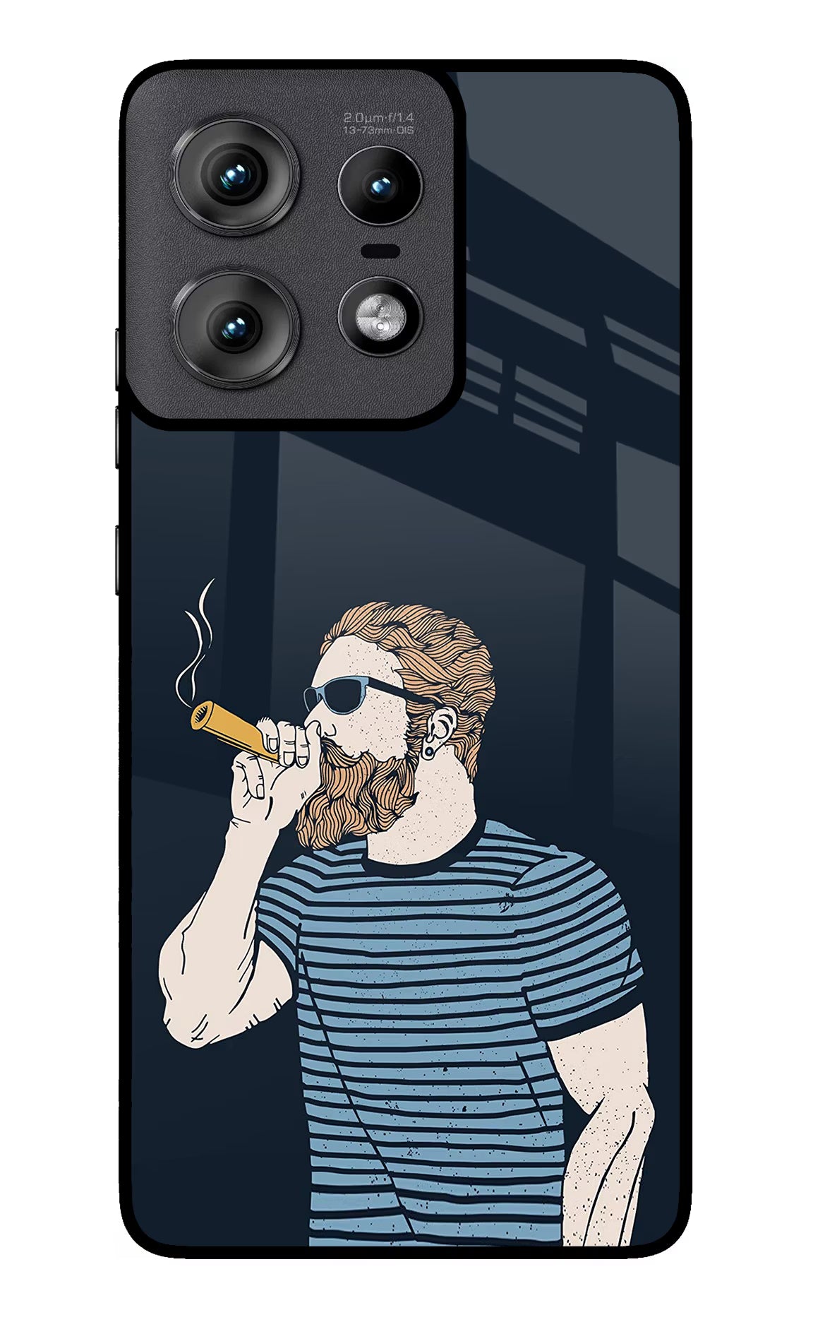 Smoking Moto Edge 50 Pro 5G Glass Case Back Cover by Casekaro