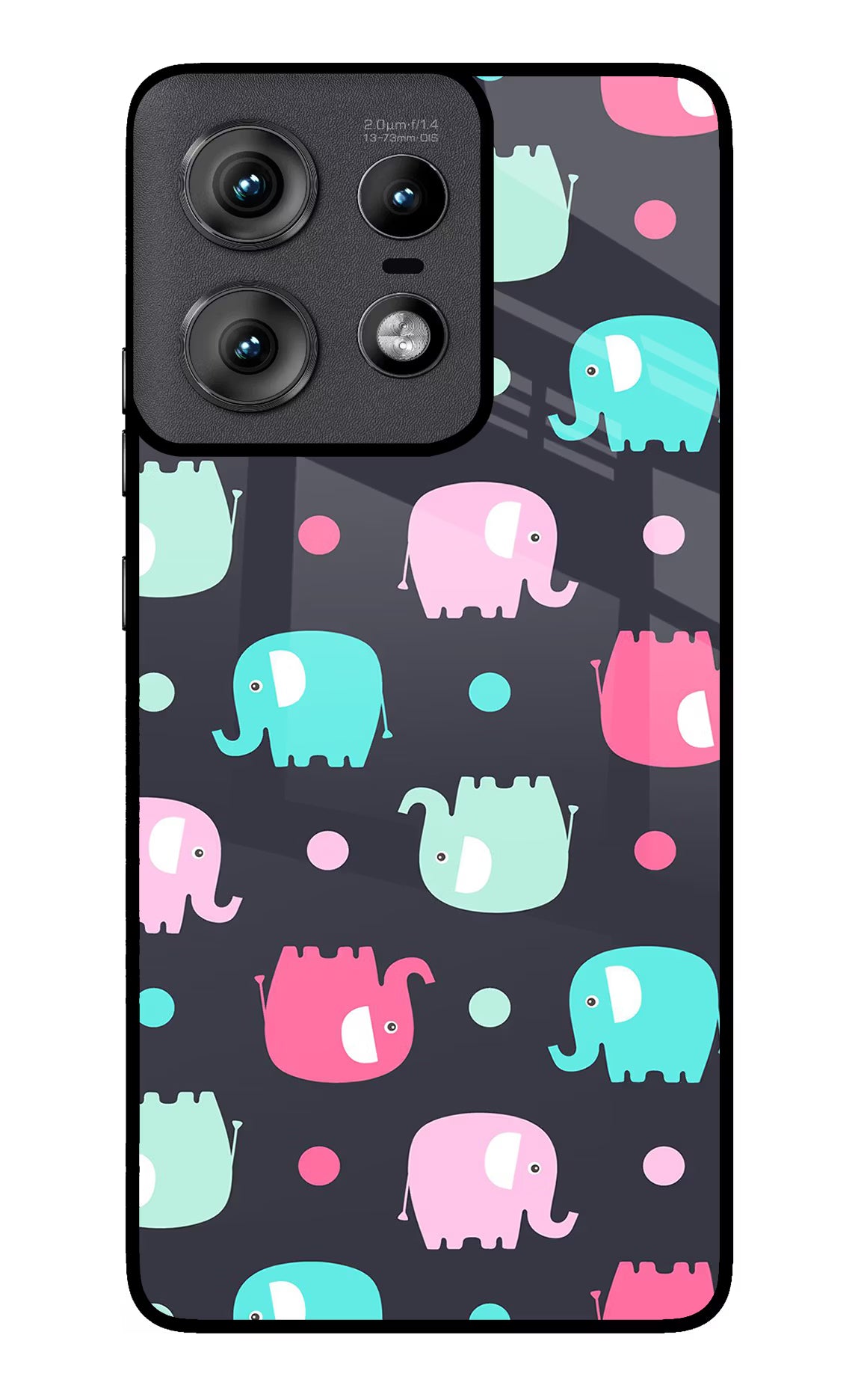 Elephants Moto Edge 50 Pro 5G Glass Case Back Cover by Casekaro