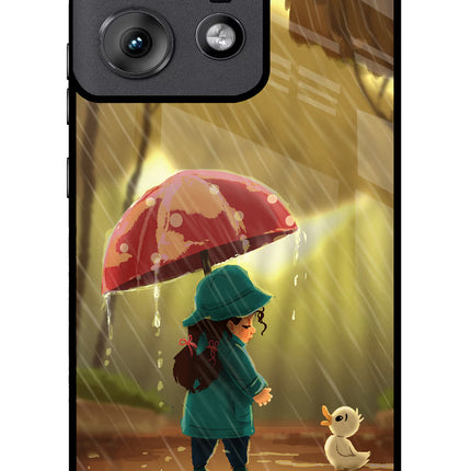 Rainy Day Moto Edge 50 Pro 5G Glass Case Back Cover by Casekaro
