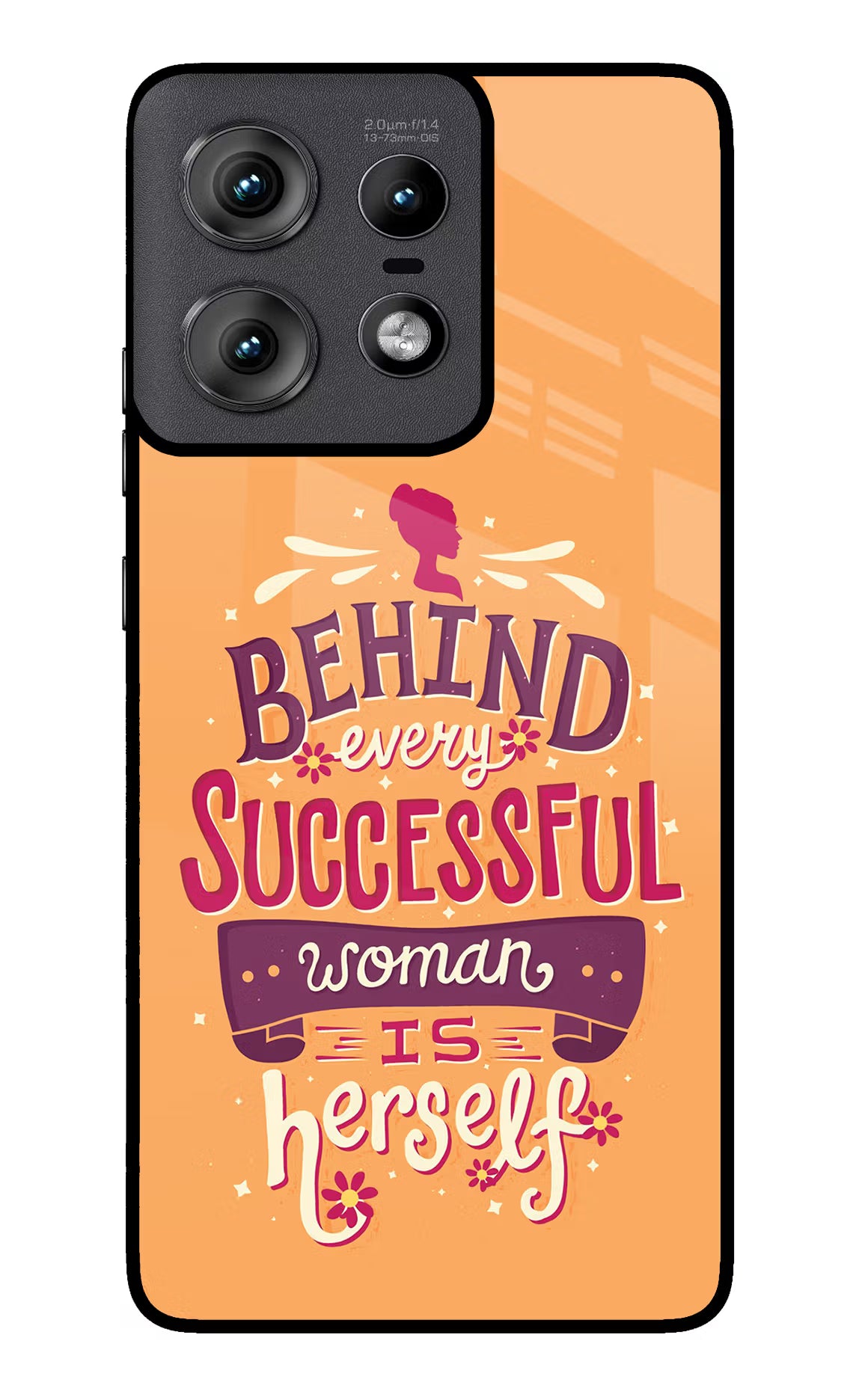 Behind Every Successful Woman There Is Herself Moto Edge 50 Pro 5G Glass Case Back Cover by Casekaro