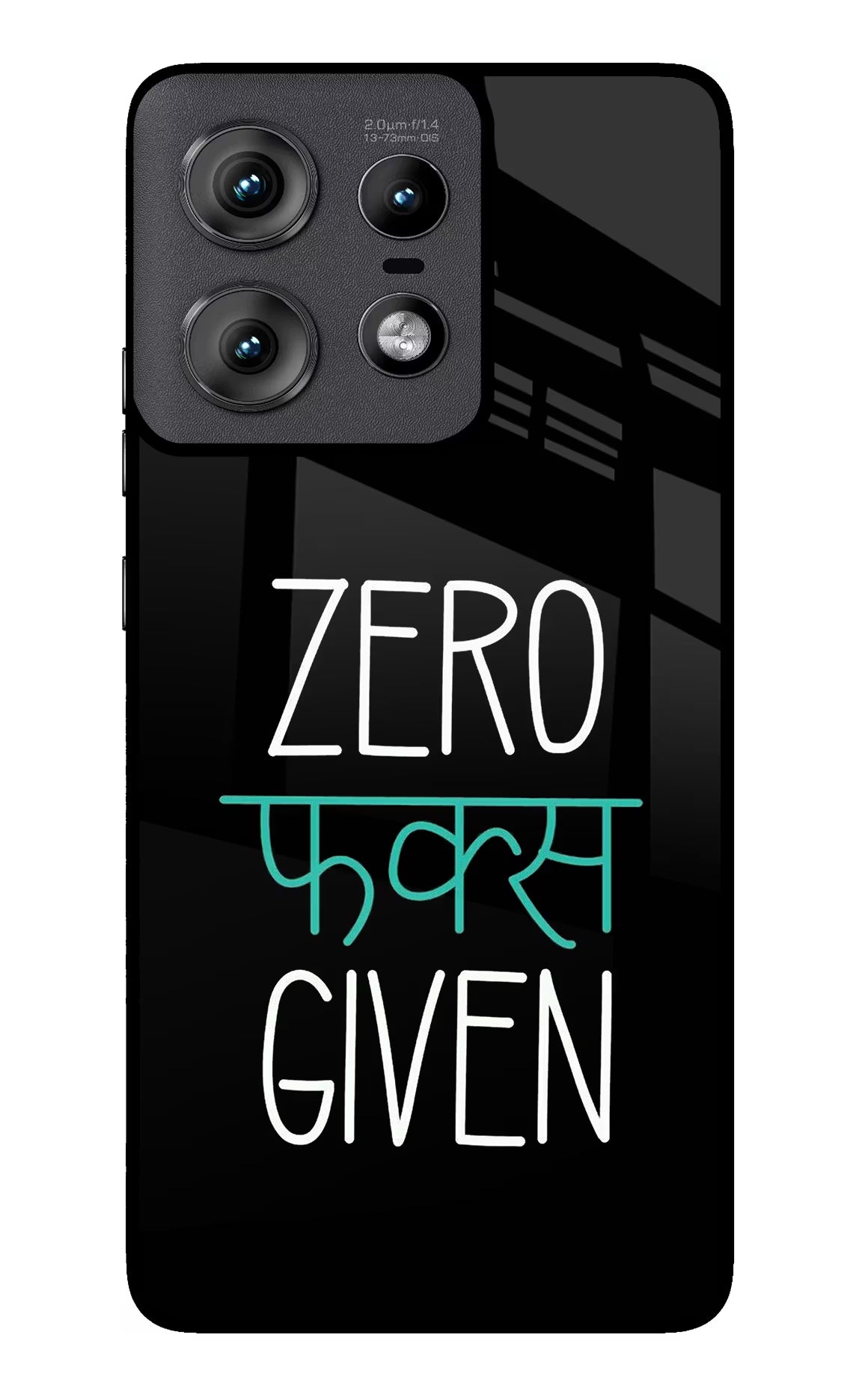 Zero Fucks Given Moto Edge 50 Pro 5G Glass Case Back Cover by Casekaro