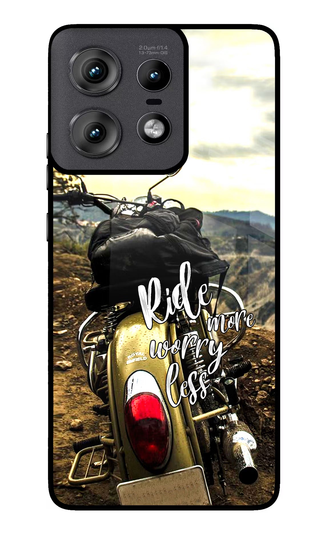 Ride More Worry Less Moto Edge 50 Pro 5G Glass Case Back Cover by Casekaro