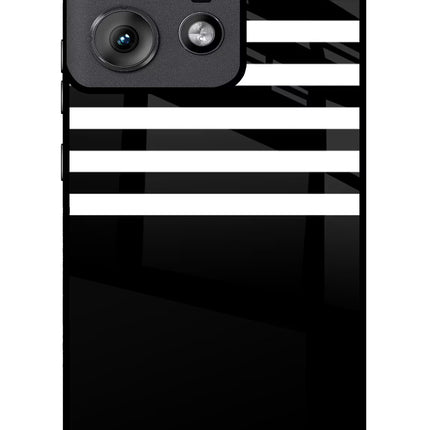 Black and White Print Moto Edge 50 Pro 5G Glass Case