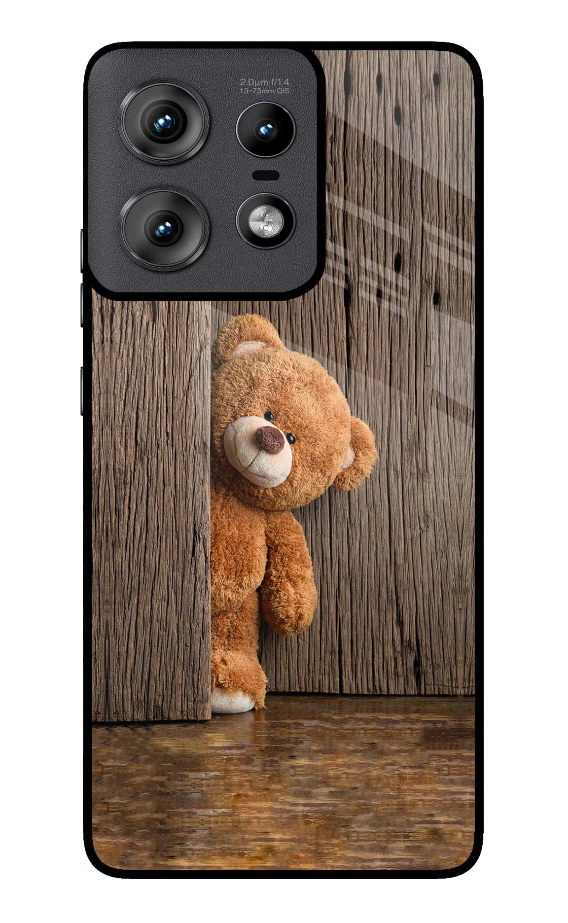 Teddy Wooden Moto Edge 50 Pro 5G Glass Case Back Cover by Casekaro