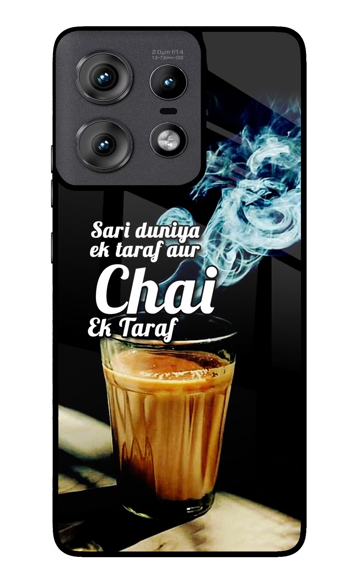 Chai Ek Taraf Quote Moto Edge 50 Pro 5G Glass Case Back Cover by Casekaro
