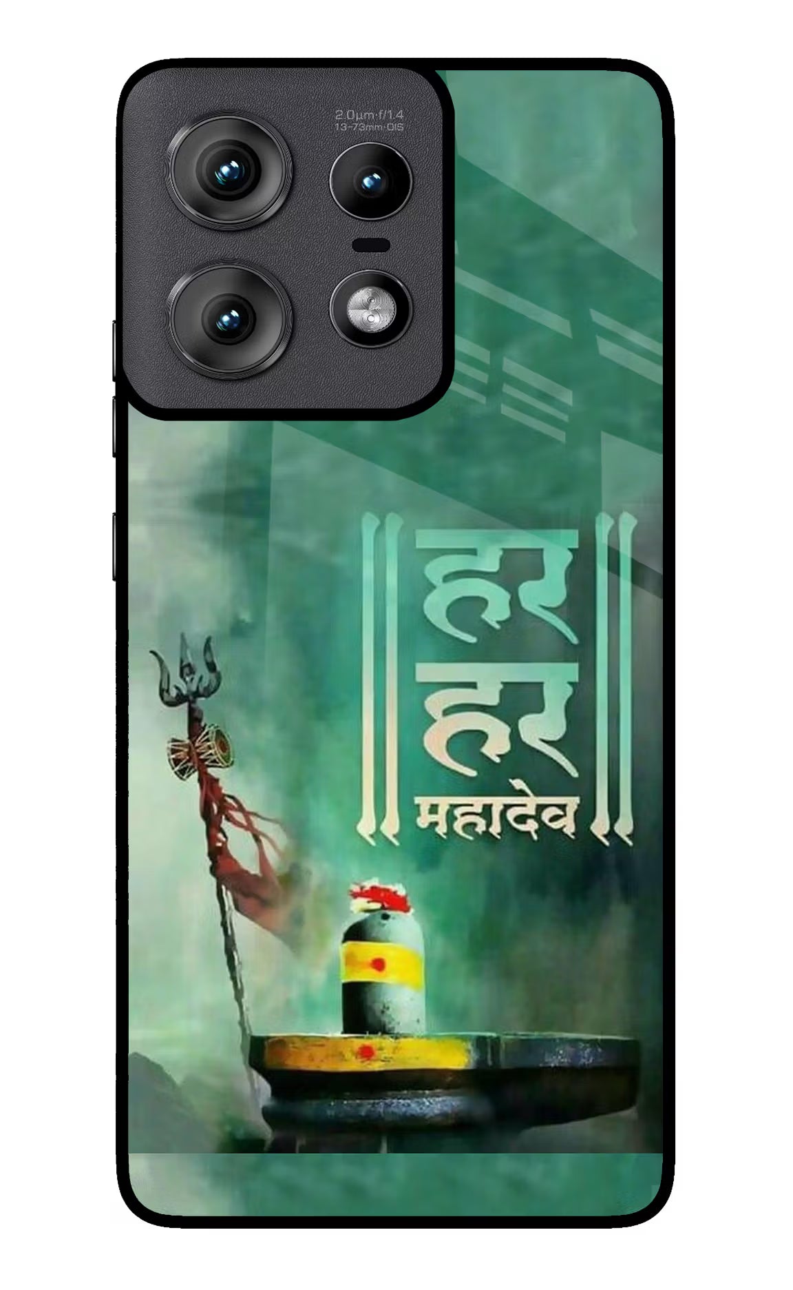 Har Har Mahadev Shivling Moto Edge 50 Pro 5G Glass Case Back Cover by Casekaro