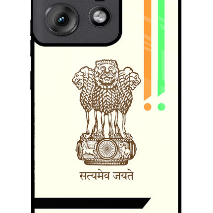 Satyamev Jayate Brown Logo Moto Edge 50 Pro 5G Glass Case