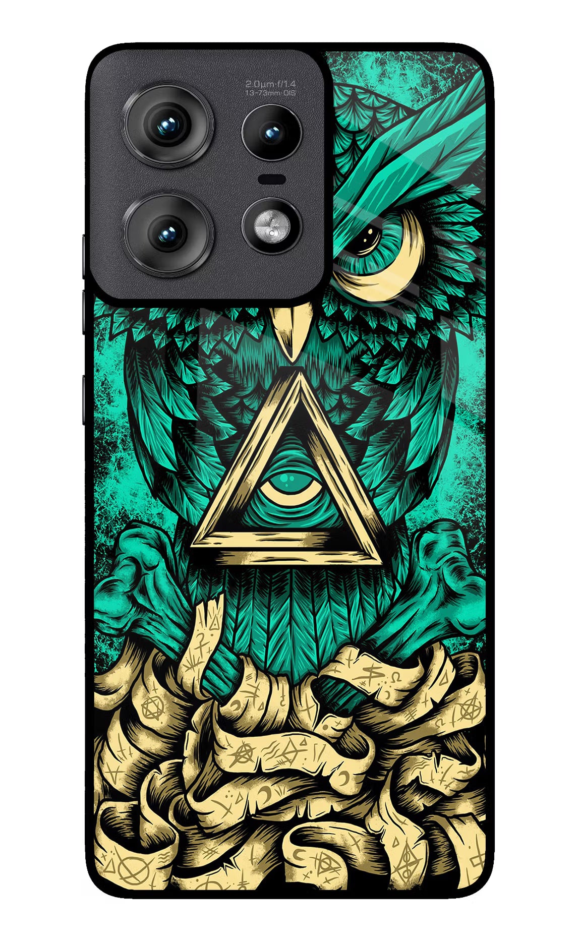 Green Owl Moto Edge 50 Pro 5G Glass Case Back Cover by Casekaro