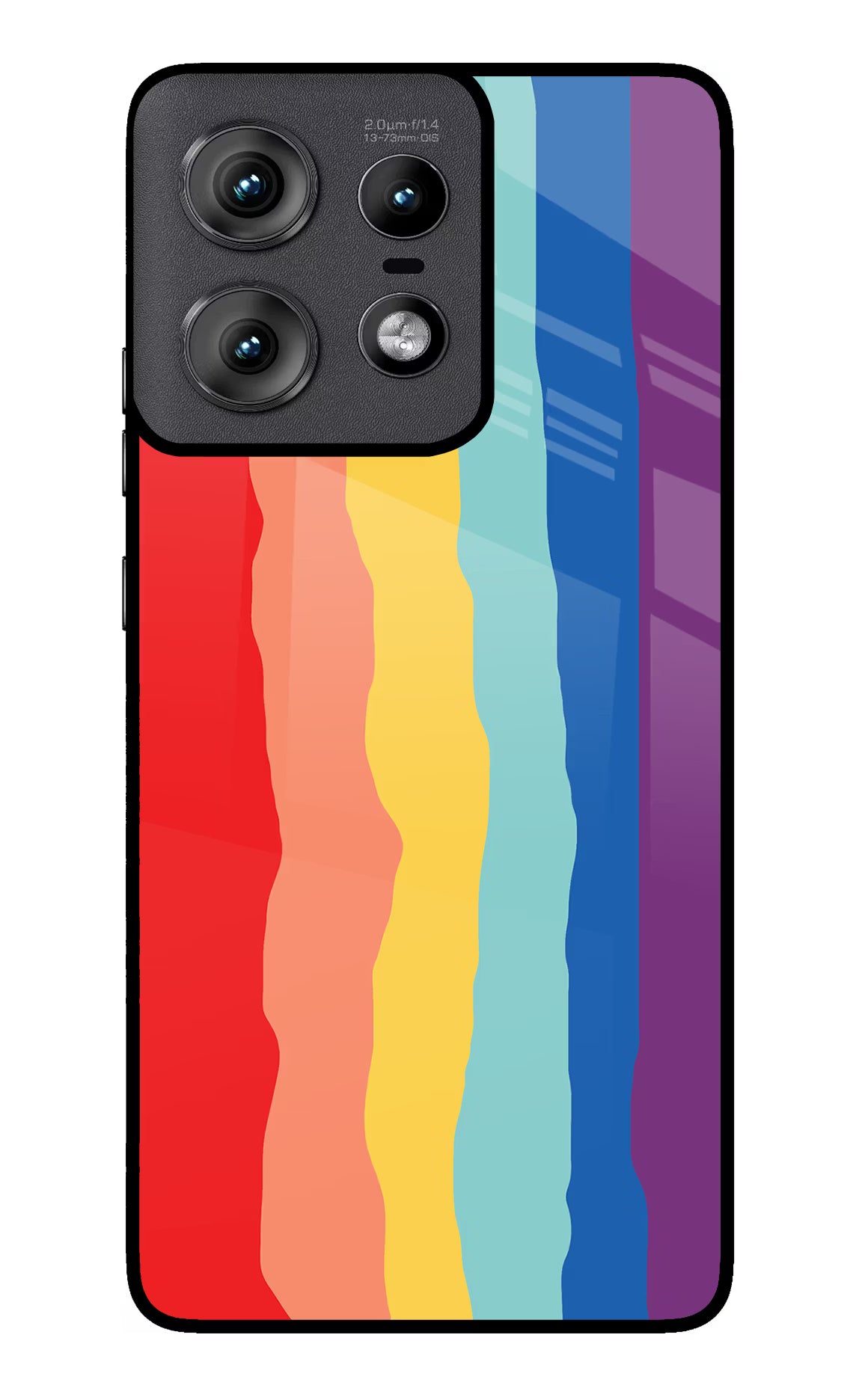 Rainbow Moto Edge 50 Pro 5G Glass Case Back Cover by Casekaro