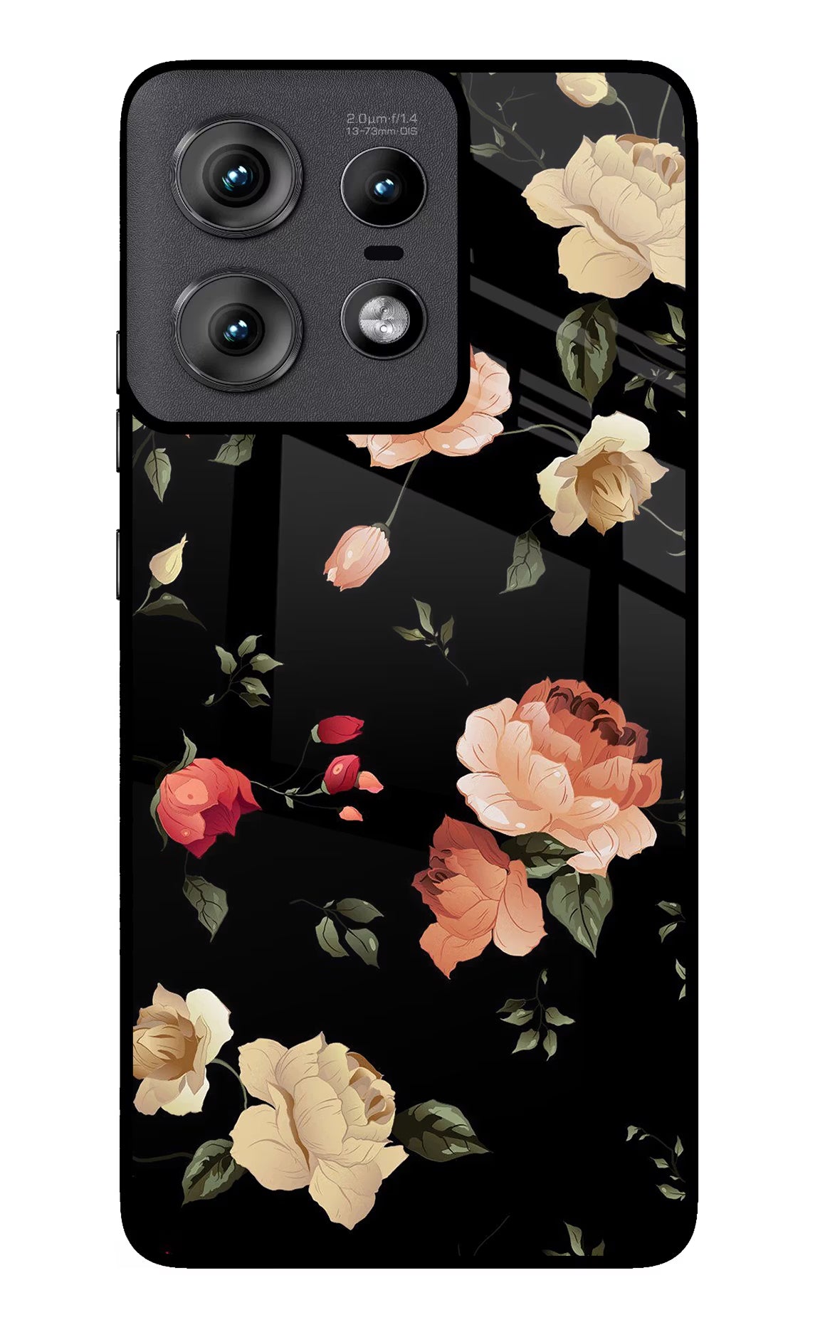 Flowers Moto Edge 50 Pro 5G Glass Case Back Cover by Casekaro