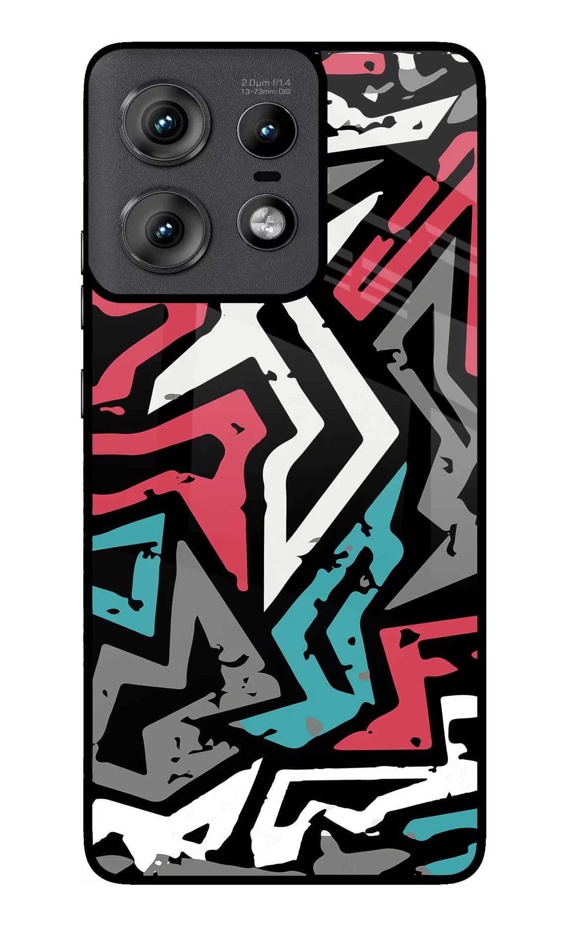 Geometric Graffiti Moto Edge 50 Pro 5G Glass Case Back Cover by Casekaro