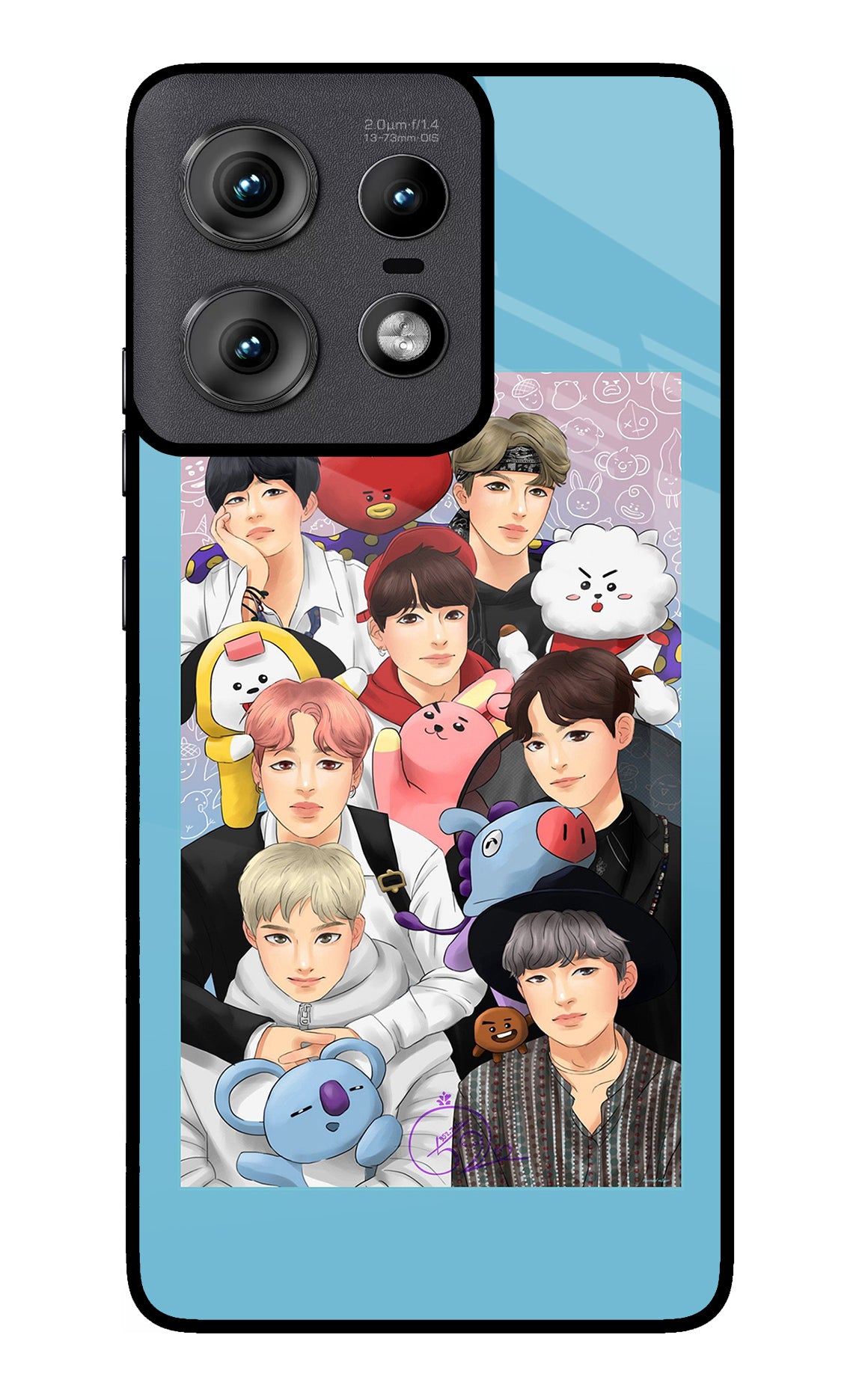 BTS with animals Moto Edge 50 Pro 5G Glass Case