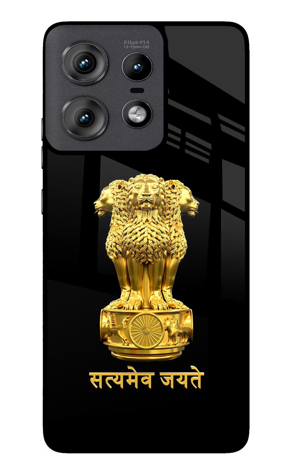 Satyamev Jayate Golden Moto Edge 50 Pro 5G Glass Case Back Cover by Casekaro