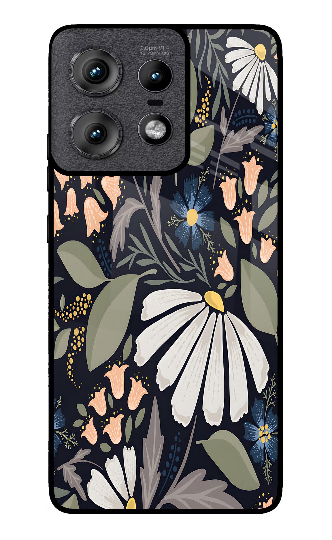Flowers Art Moto Edge 50 Pro 5G Glass Case Back Cover by Casekaro