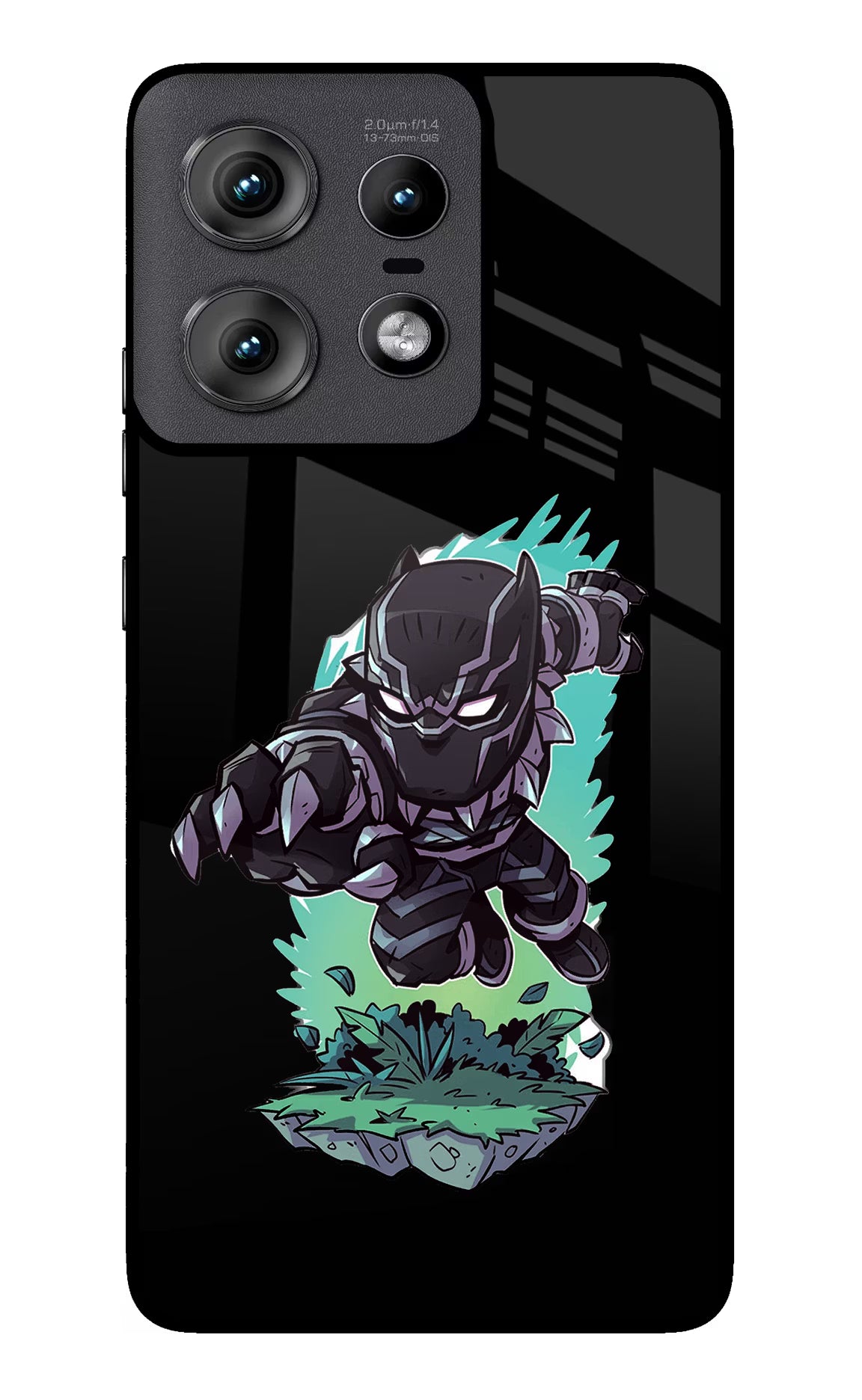Black Panther Moto Edge 50 Pro 5G Glass Case Back Cover by Casekaro
