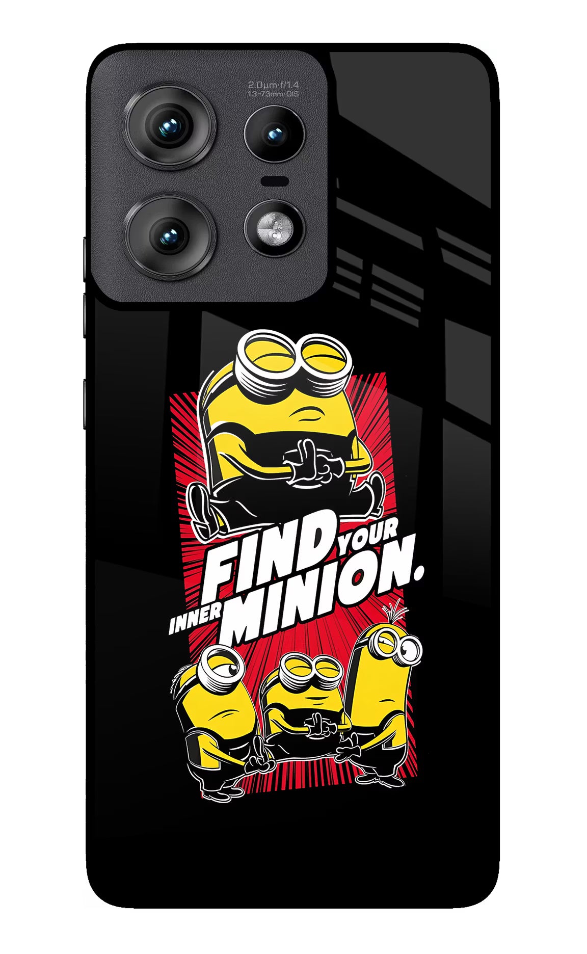 Find your inner Minion Moto Edge 50 Pro 5G Glass Case Back Cover by Casekaro