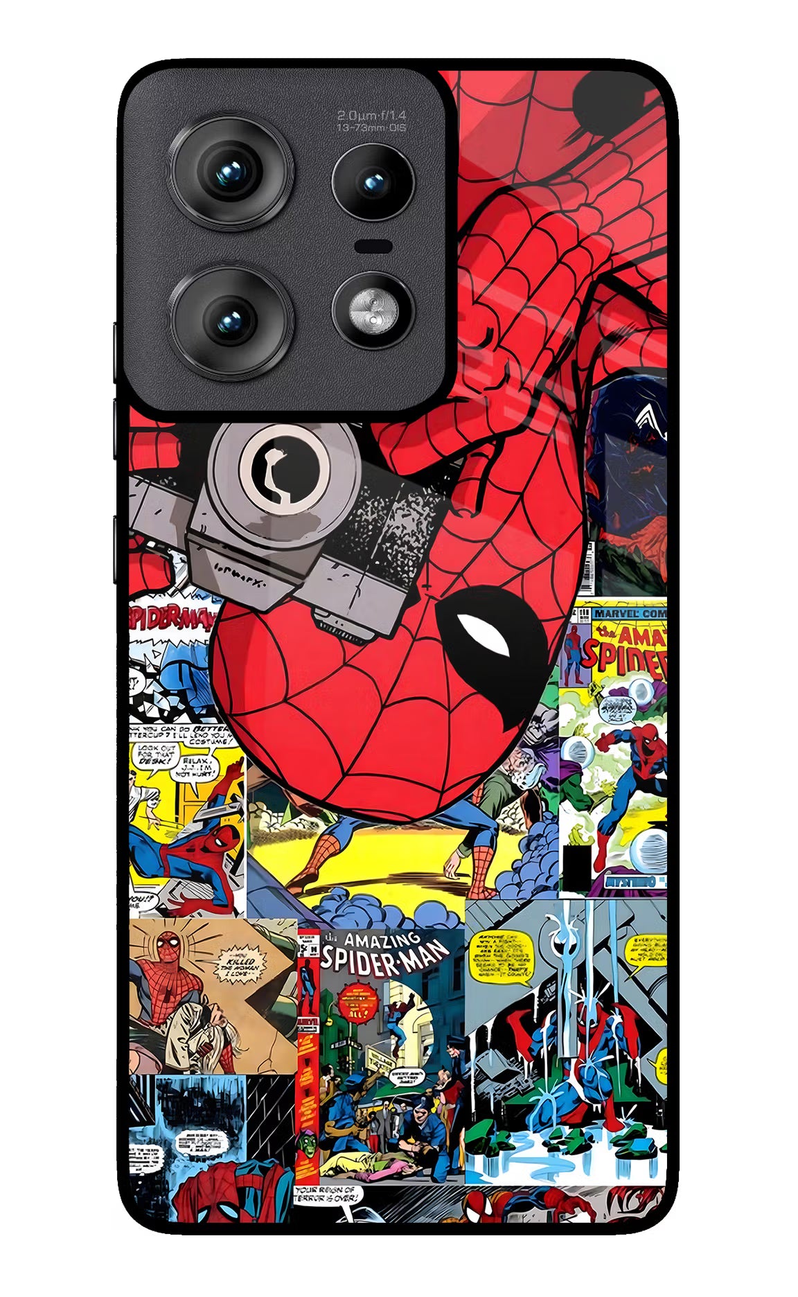 Spider Man Moto Edge 50 Pro 5G Glass Case Back Cover by Casekaro