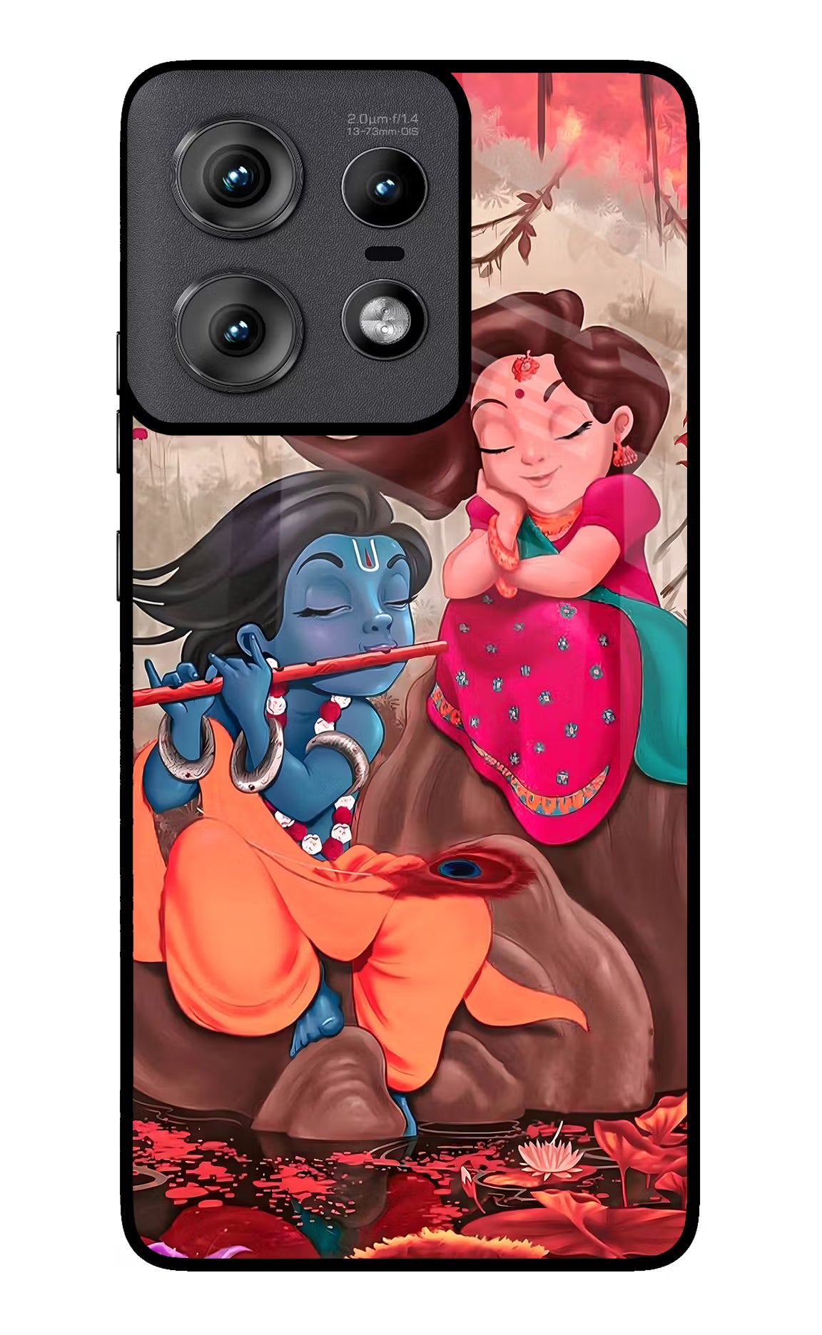 Radhe Krishna Moto Edge 50 Pro 5G Glass Case Back Cover by Casekaro
