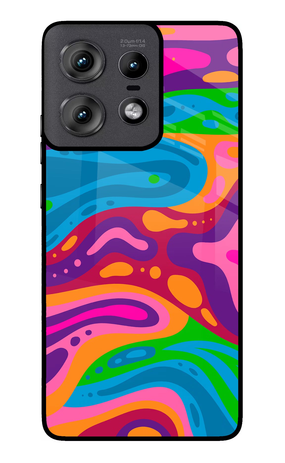 Trippy Pattern Moto Edge 50 Pro 5G Glass Case Back Cover by Casekaro