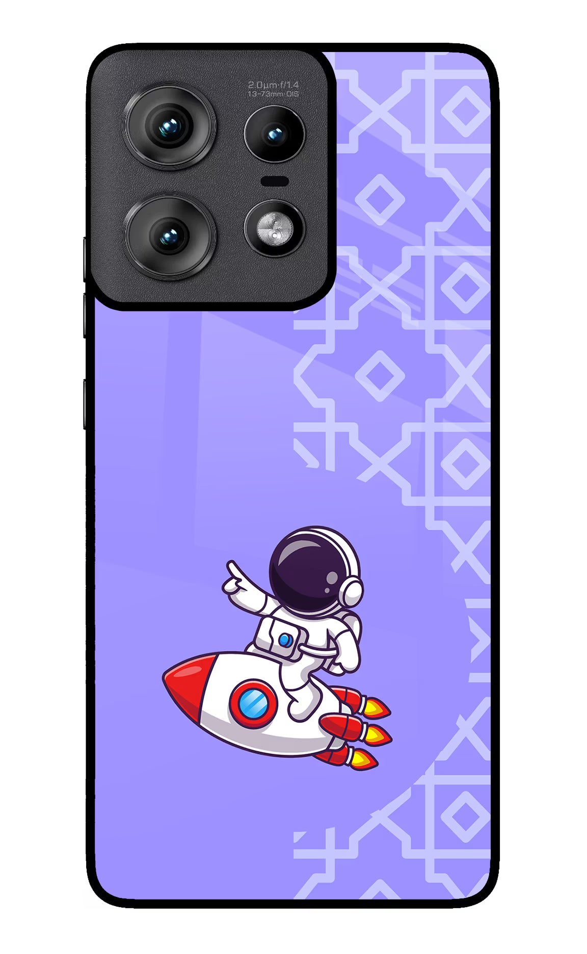 Cute Astronaut Moto Edge 50 Pro 5G Glass Case Back Cover by Casekaro