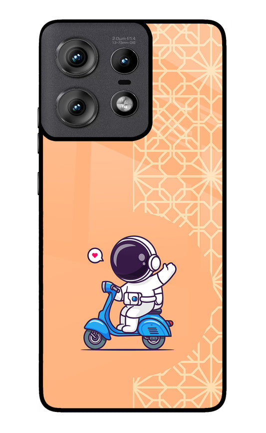 Cute Astronaut Riding Moto Edge 50 Pro 5G Glass Case