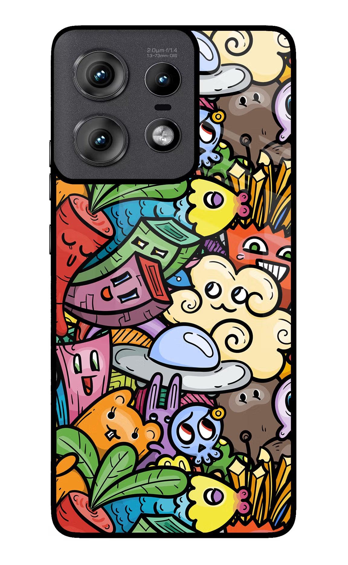 Veggie Doodle Moto Edge 50 Pro 5G Glass Case Back Cover by Casekaro
