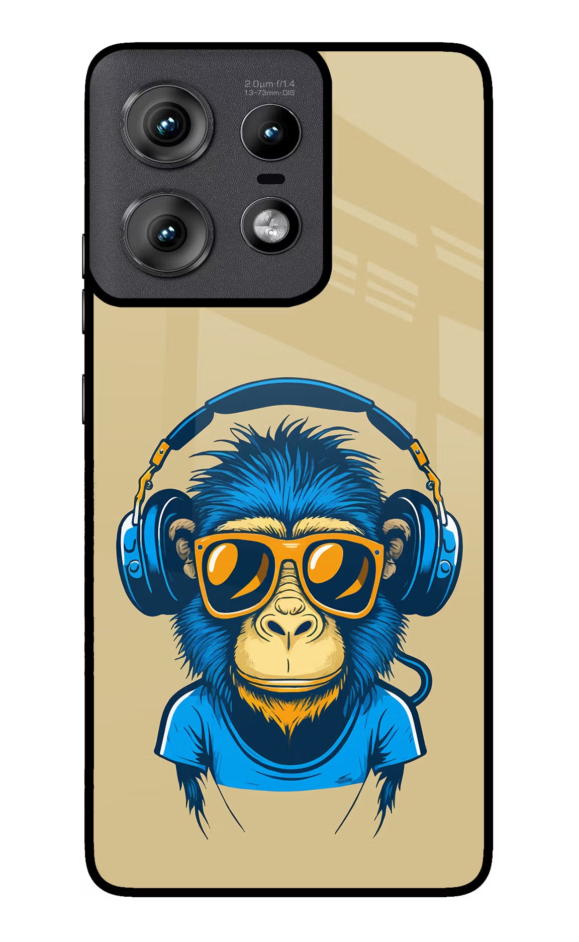 Monkey Headphone Moto Edge 50 Pro 5G Glass Case Back Cover by Casekaro