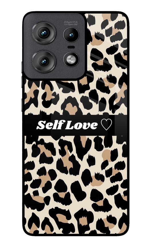 Leopard Print Self Love Moto Edge 50 Pro 5G Glass Case