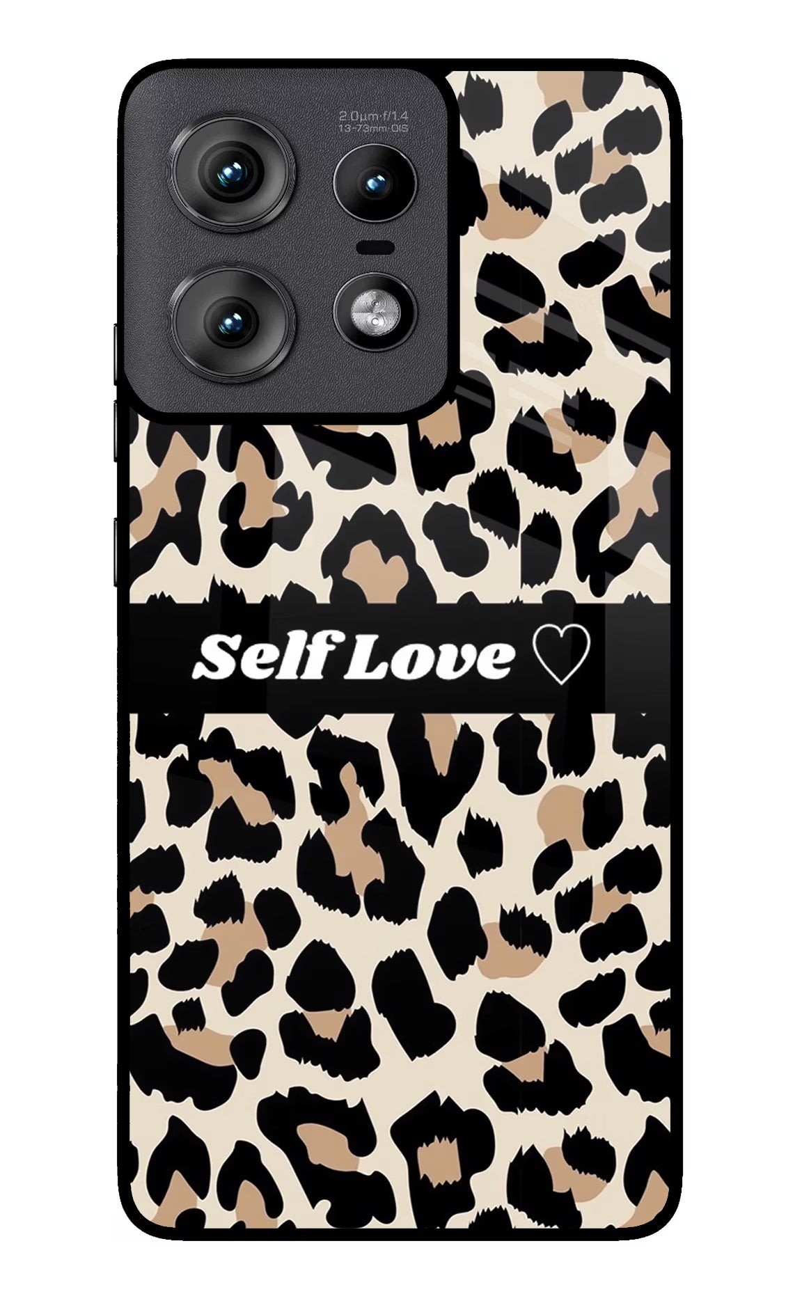 Leopard Print Self Love Moto Edge 50 Pro 5G Glass Case Back Cover by Casekaro