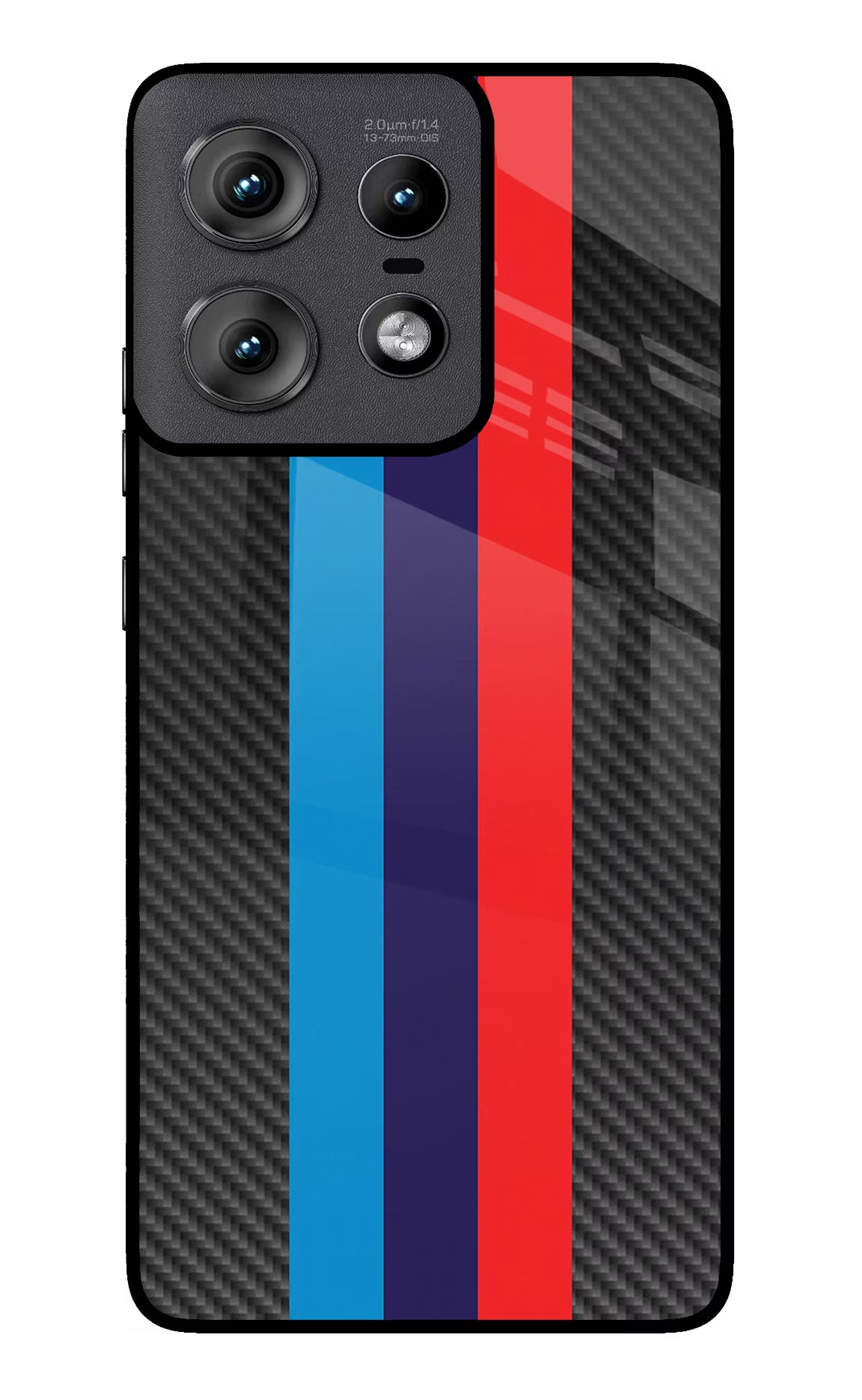 BMW Stripes Pattern Moto Edge 50 Pro 5G Glass Case Back Cover by Casekaro