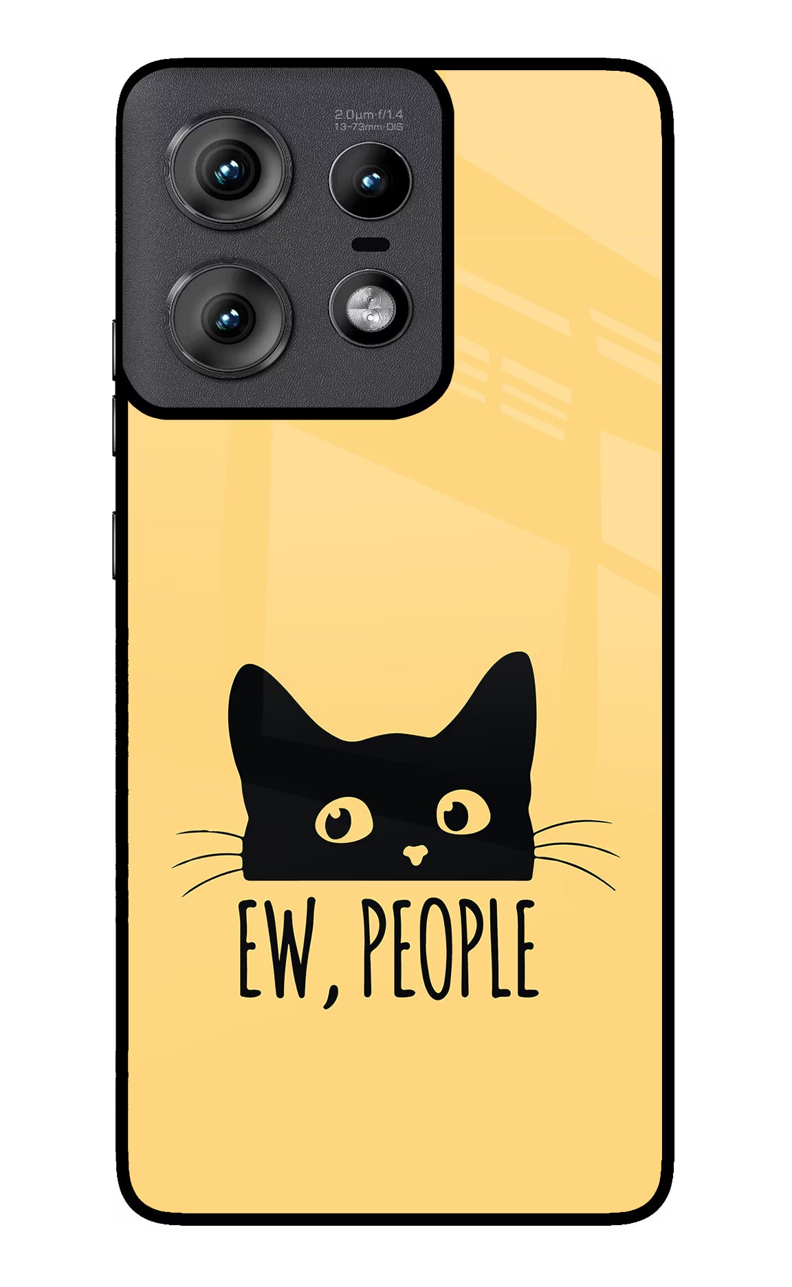 Ew People Catitude Moto Edge 50 Pro 5G Glass Case Back Cover by Casekaro