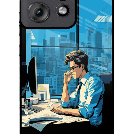 Focused Hustler (AI Generated) Moto Edge 50 Pro 5G Glass Case Back Cover by Casekaro