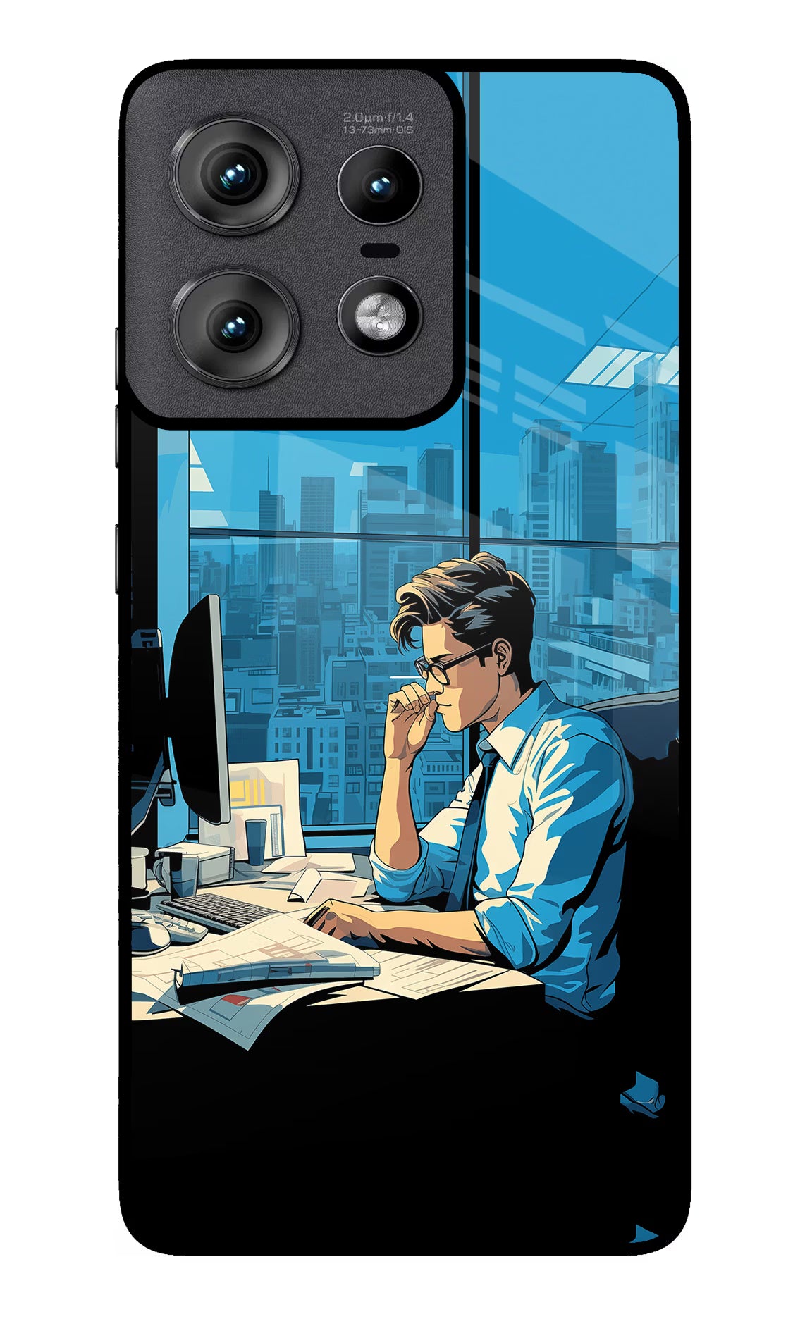 Focused Hustler (AI Generated) Moto Edge 50 Pro 5G Glass Case Back Cover by Casekaro
