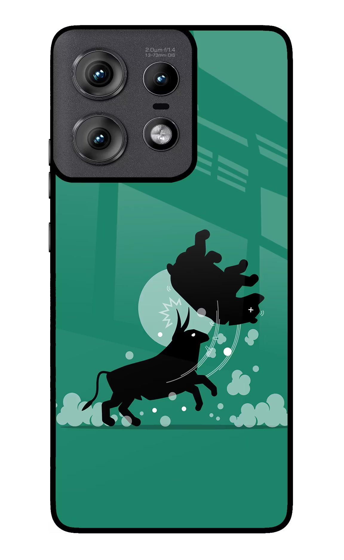 Bull Conqueror Moto Edge 50 Pro 5G Glass Case Back Cover by Casekaro