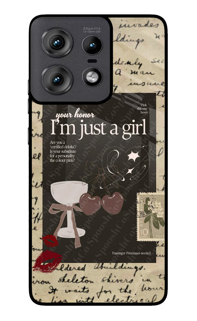 I am just a girl Moto Edge 50 Pro 5G Glass Case