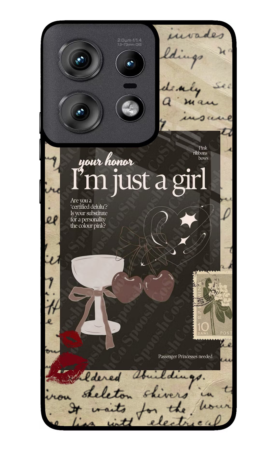 I am just a girl Moto Edge 50 Pro 5G Glass Case Back Cover by Casekaro