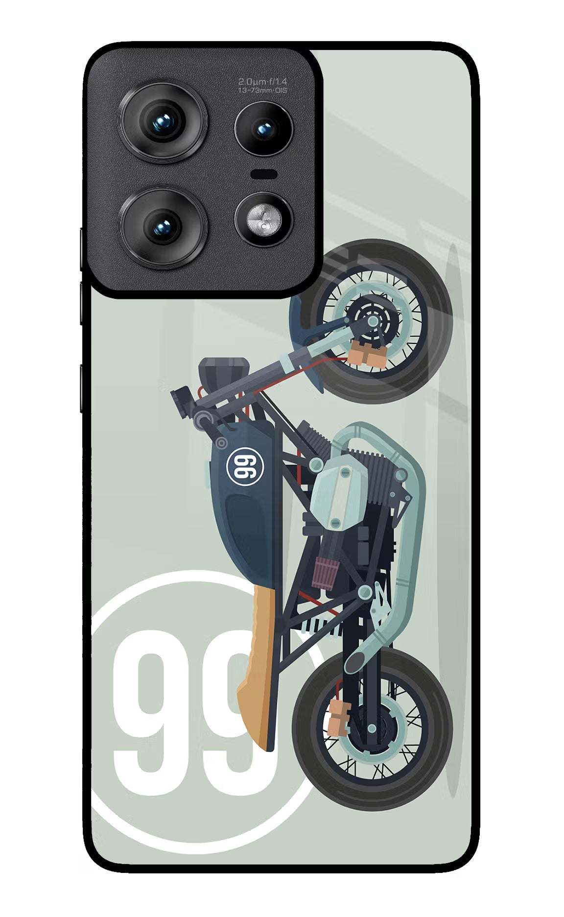 Classic Cafe Racer 99 Moto Edge 50 Pro 5G Glass Case Back Cover by Casekaro