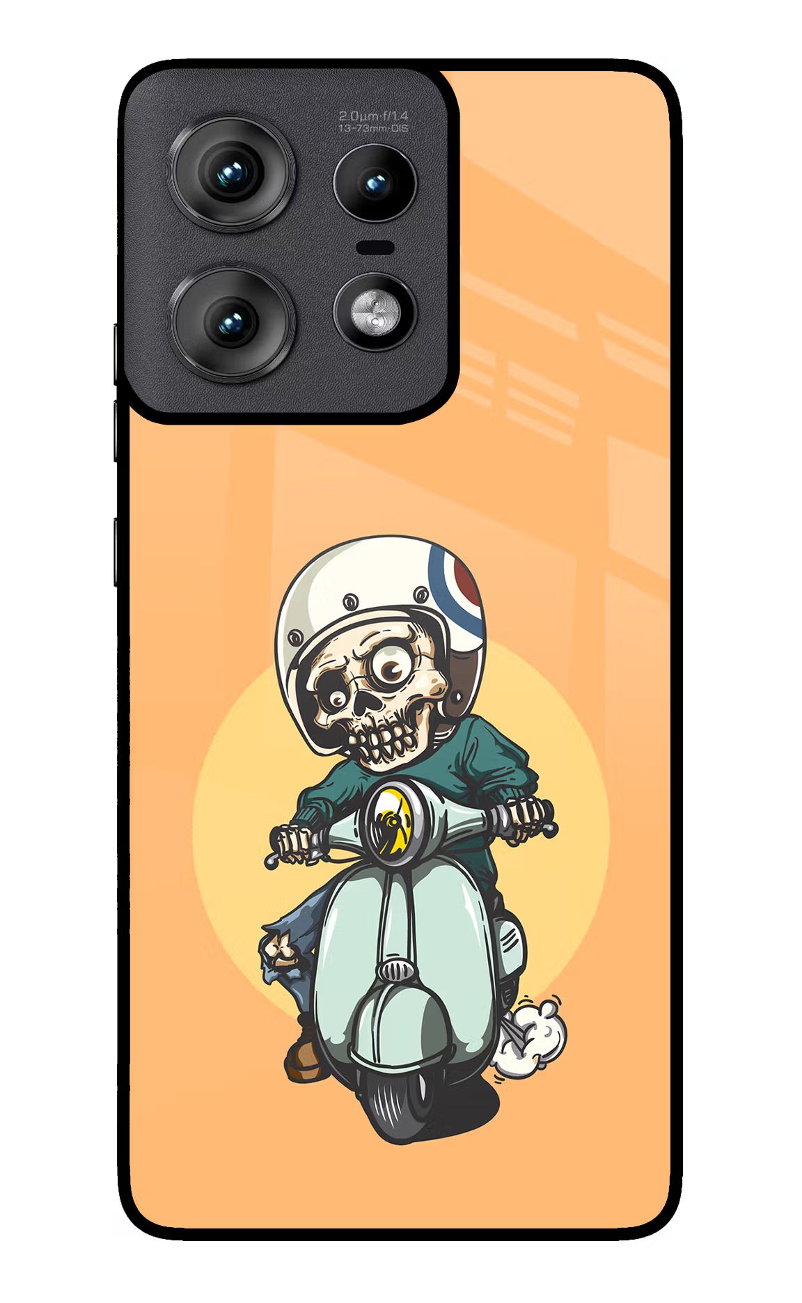 Undead Biker Moto Edge 50 Pro 5G Glass Case Back Cover by Casekaro