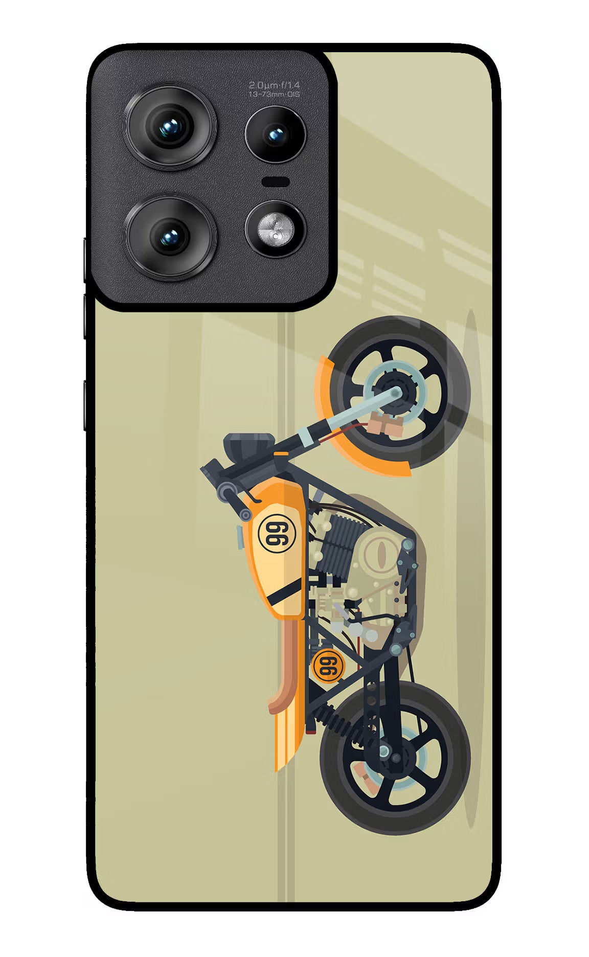 Vertical Speedster Moto Edge 50 Pro 5G Glass Case Back Cover by Casekaro
