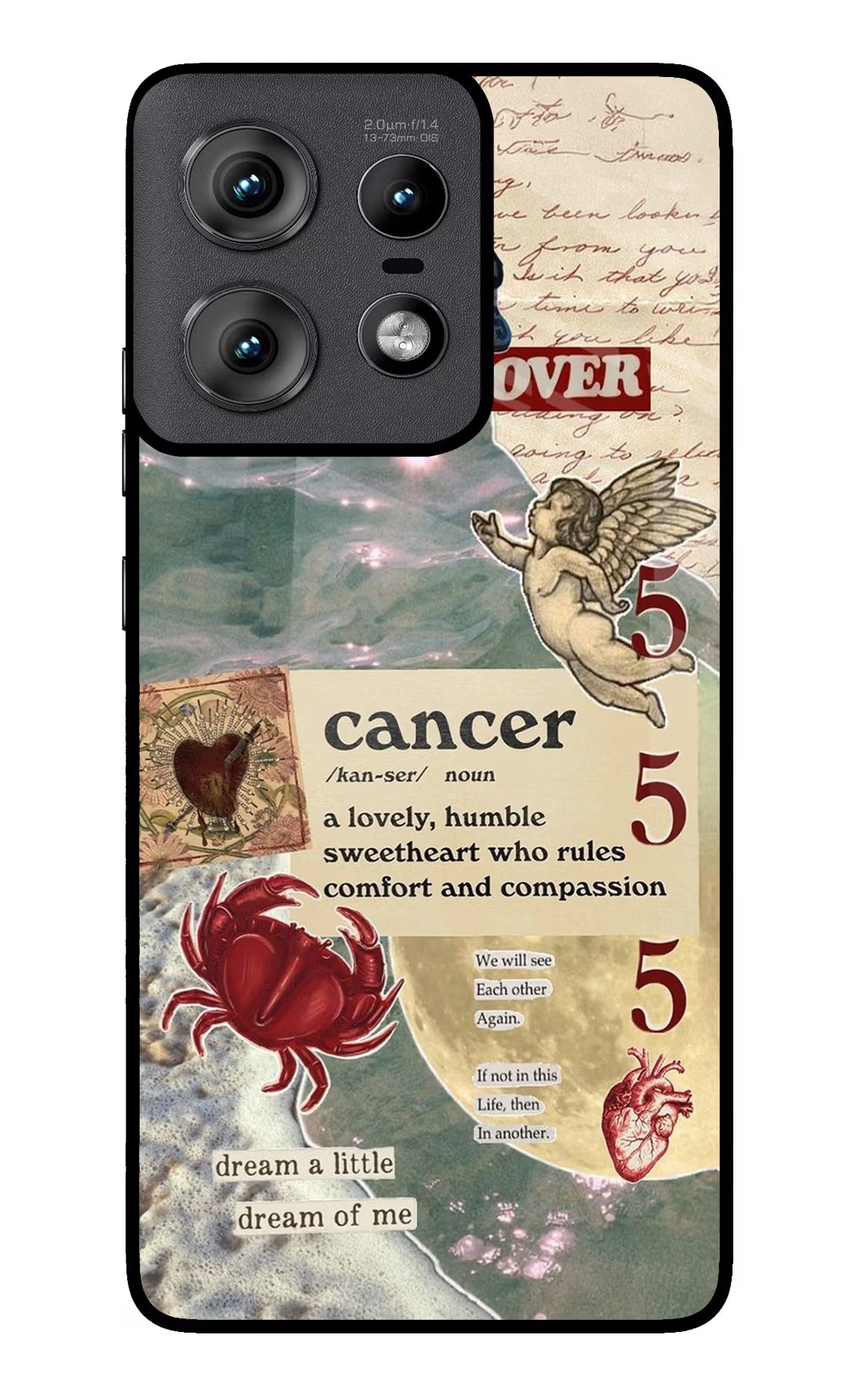 Cancer Zodiac Moto Edge 50 Pro 5G Glass Case Back Cover by Casekaro