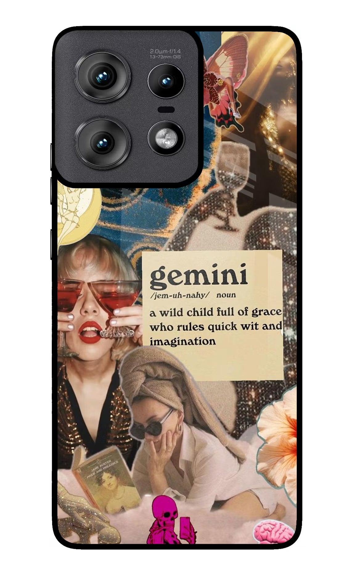 Gemini Zodiac Moto Edge 50 Pro 5G Glass Case Back Cover by Casekaro