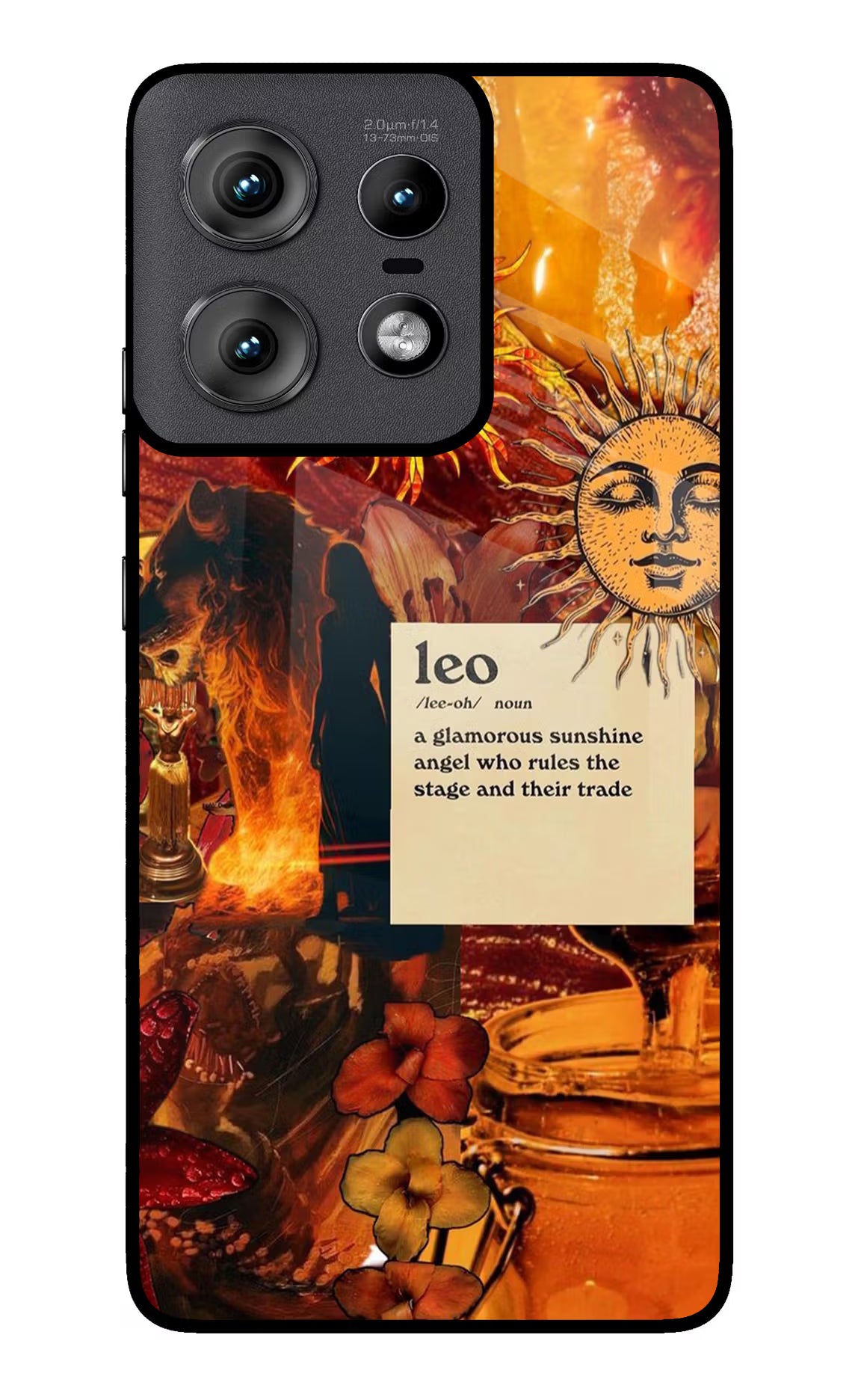 Leo Zodiac Moto Edge 50 Pro 5G Glass Case Back Cover by Casekaro