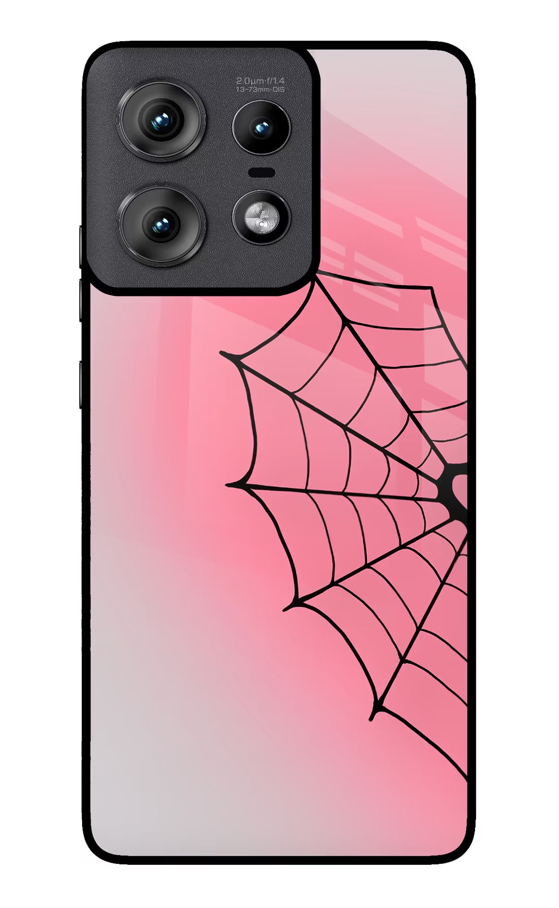Pink Web Moto Edge 50 Pro 5G Glass Case
