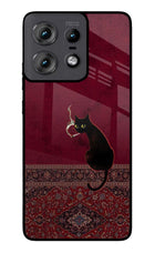 Midnight Cat Moto Edge 50 Pro 5G Glass Case
