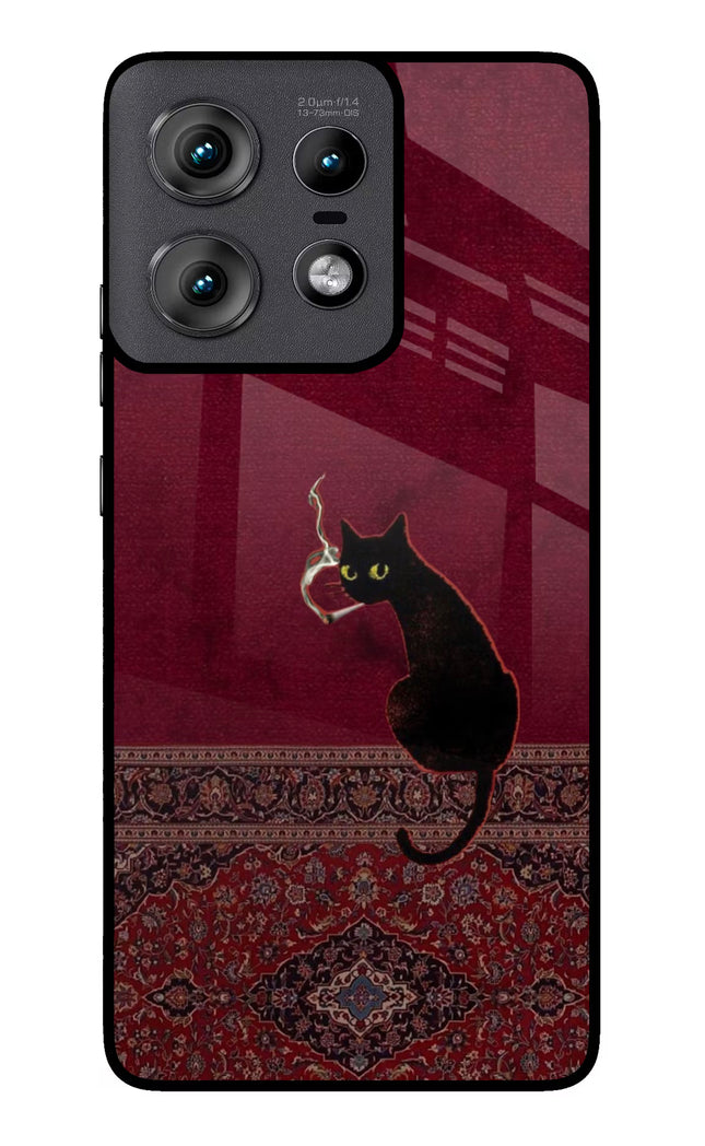 Midnight Cat Moto Edge 50 Pro 5G Glass Case