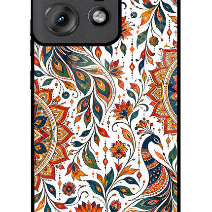 White Mayura Moto Edge 50 Pro 5G Glass Case