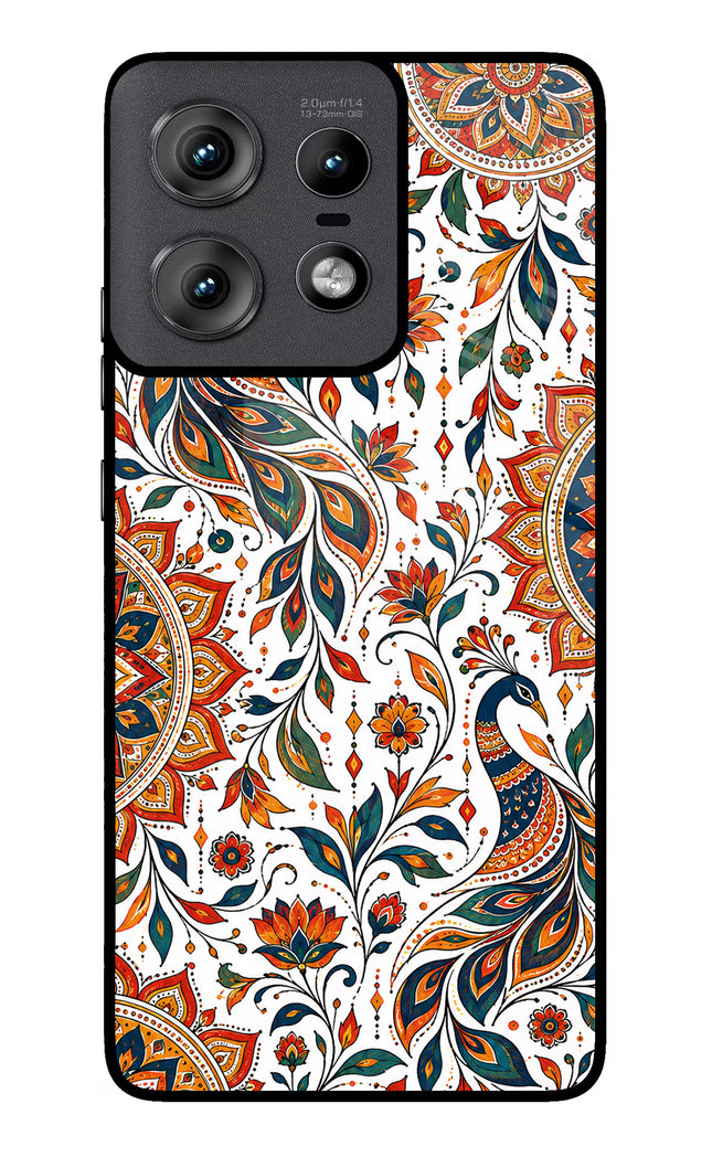 White Mayura Moto Edge 50 Pro 5G Glass Case