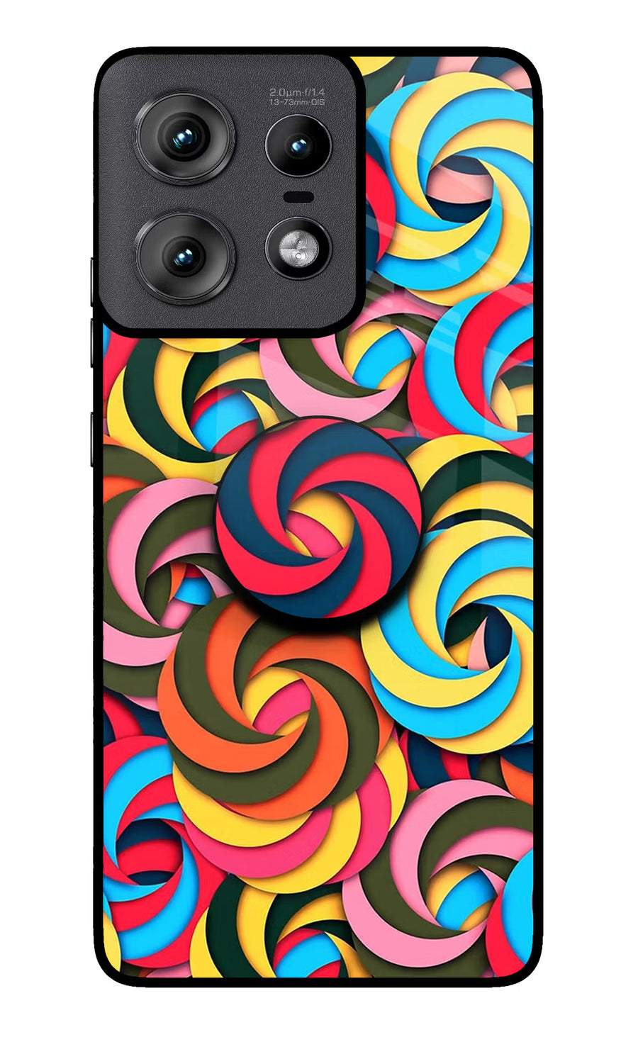 Spiral Pattern Moto Edge 50 Pro 5G Pop Case, Metal case