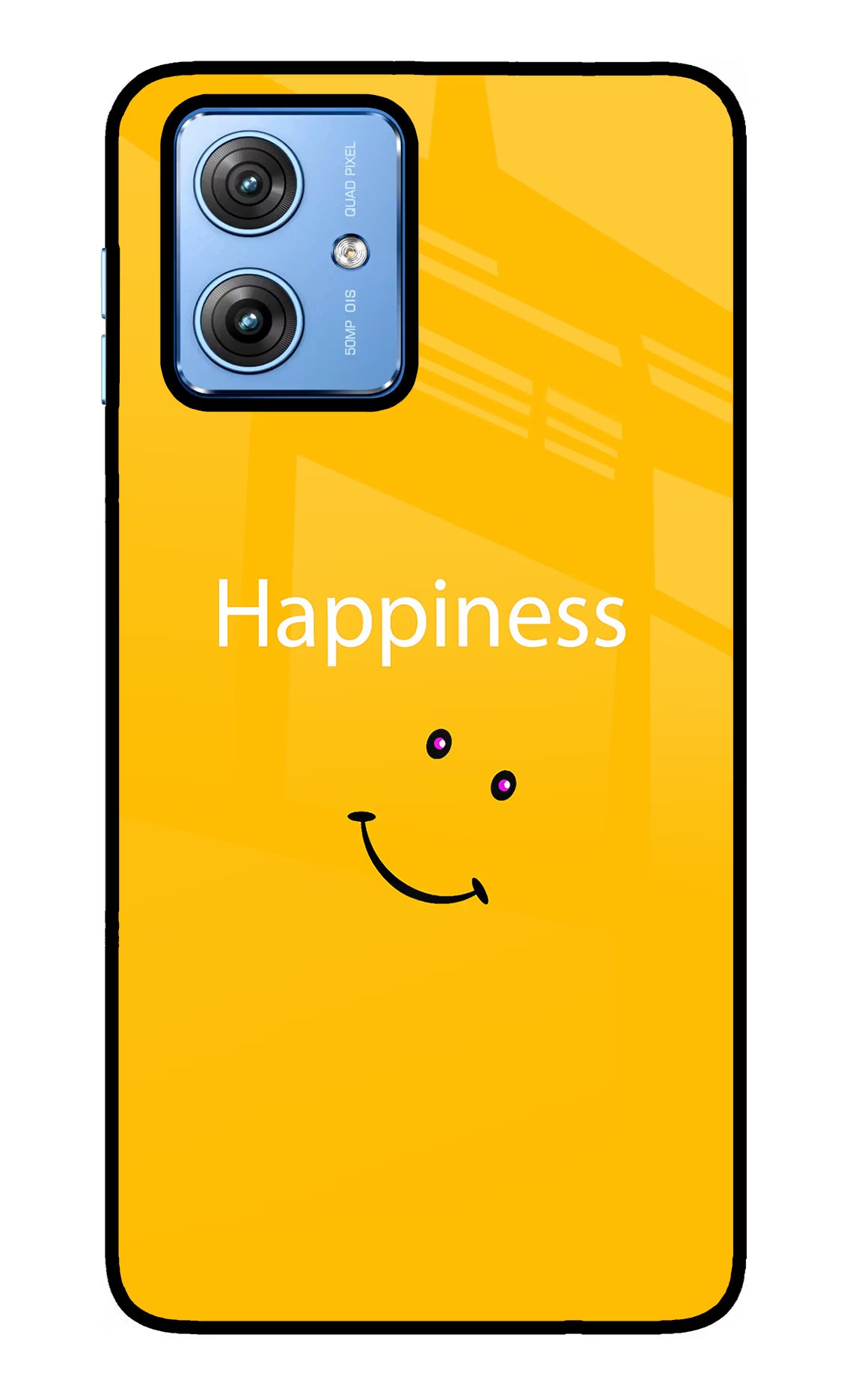 Happiness With Smiley Moto G64 5G Glass Case Back Cover by Casekaro